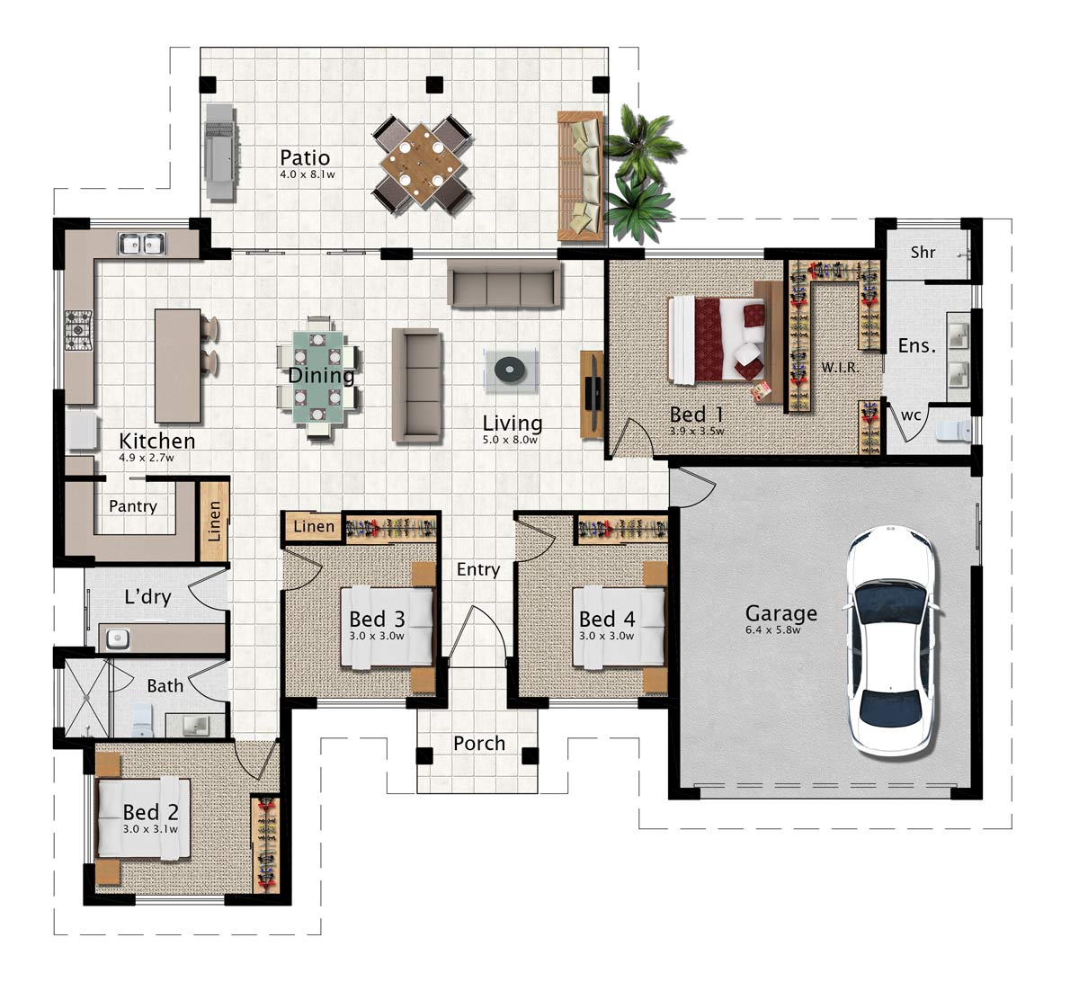 Bellenden 233 Colour Plan — Home Designs in Gordonvale, QLD
