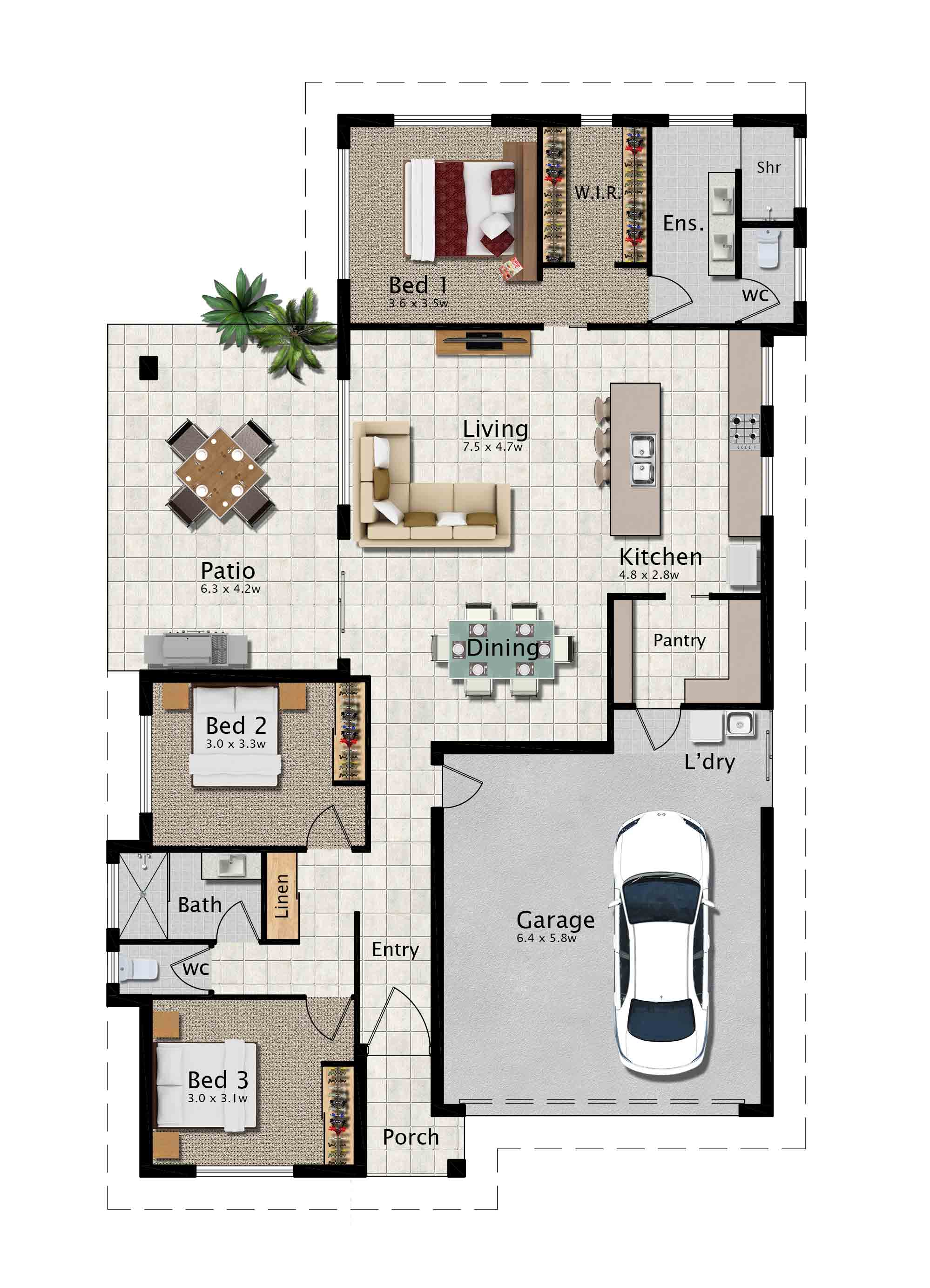 Hanlon 210 3b Colour Plan — Home Designs in Gordonvale, QLD